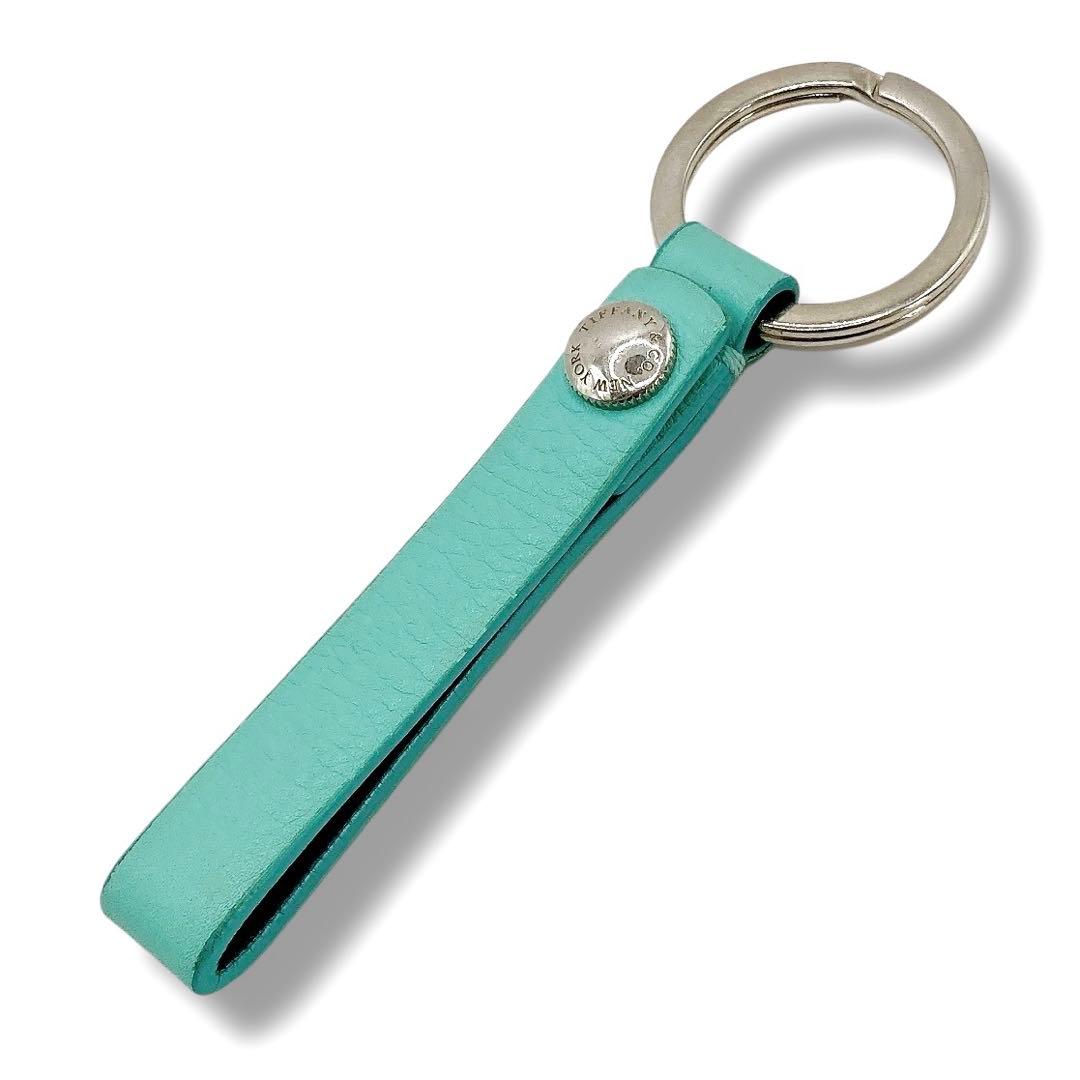 TIFFANY&Co.✨キーリング　ティファニーブルー　レザー　シルバーロゴ刻印