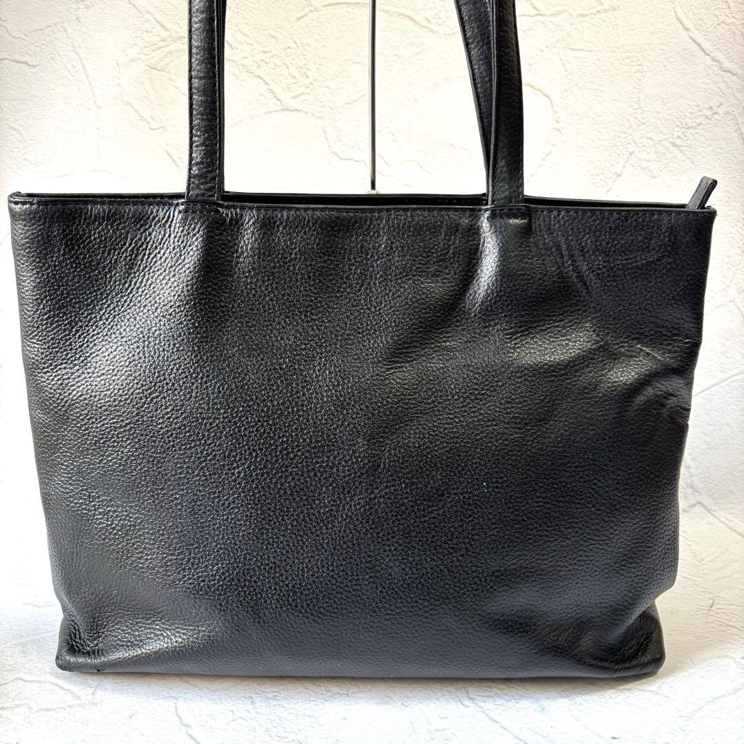 【美品】HushTug ハッシュタグ トートバッグ 本革 肩掛け A4 ブラック
