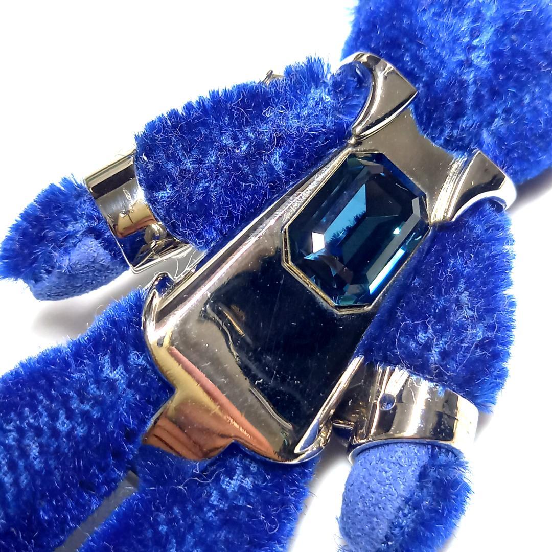 美品 レア プラダ クマ キーホルダー キーリング ベア ブルー 青 人形