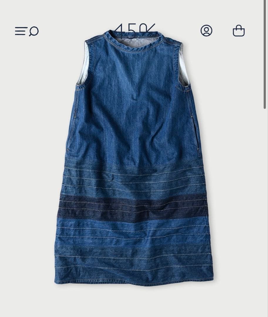 45R ライ麦デニムの切替ピンタックドレス（焦）　ワンピース　2025