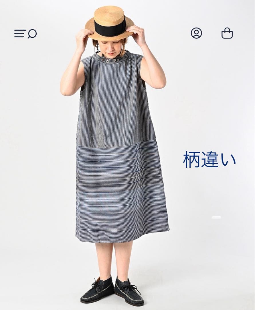 45R ライ麦デニムの切替ピンタックドレス（焦）　ワンピース　2025