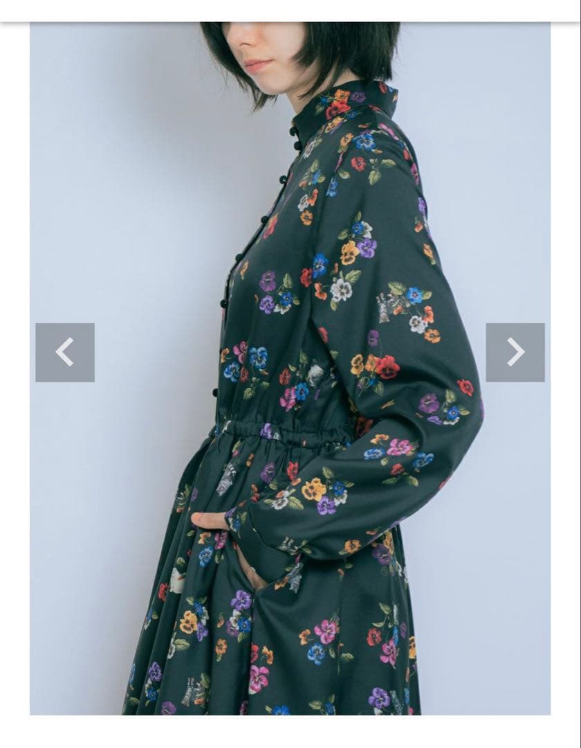 &ellecy アンドエルシー 猫パンジーワンピース