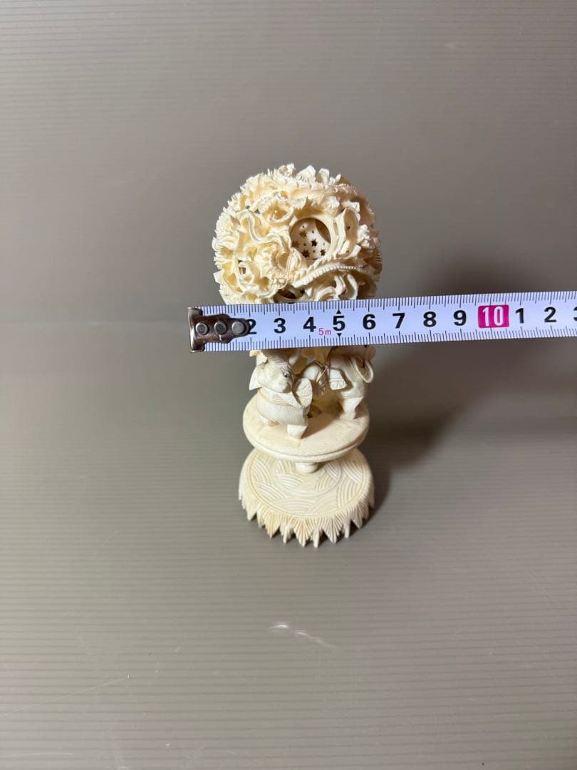 2736 中国美術 天球 多層球　龍の置物 象の置物 精密彫刻　工芸品