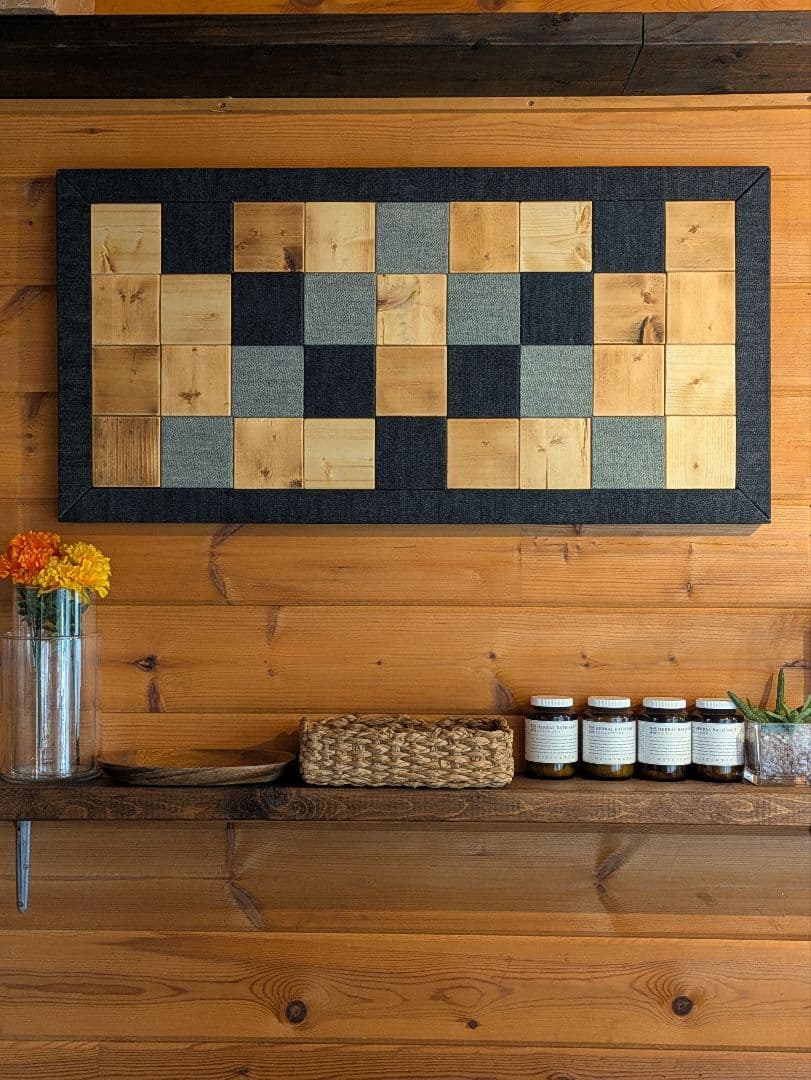 ウッドデニムモザイクアート