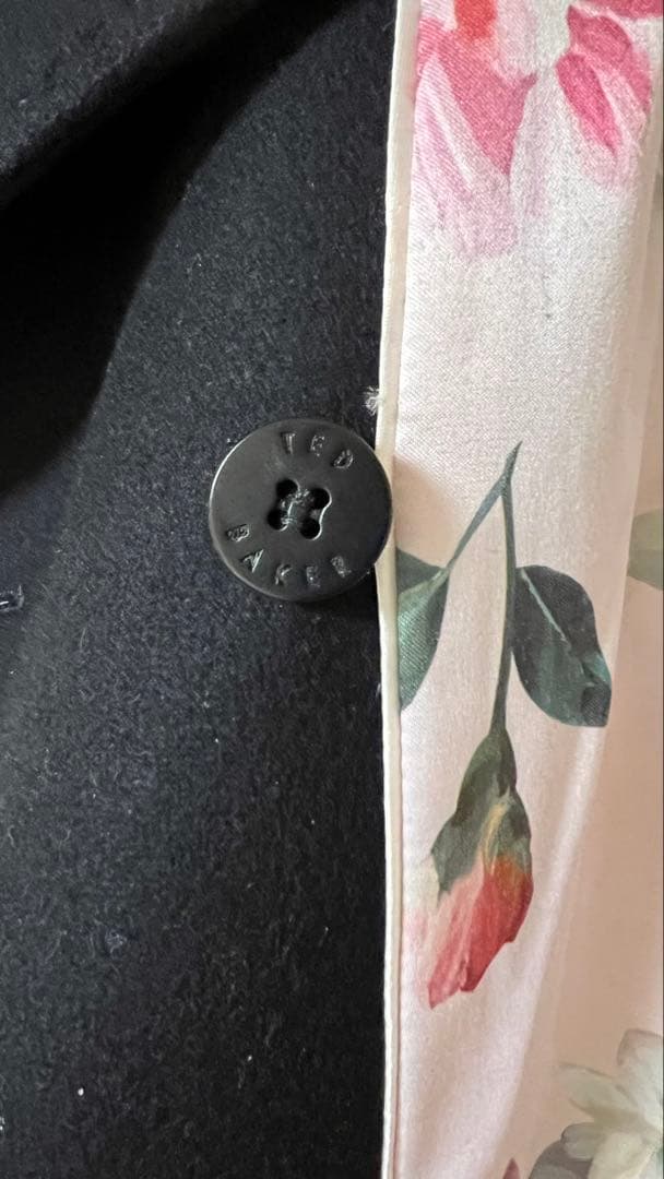 TED BAKER ウール ラップ コート スタンドカラー ロング ベルト　黒