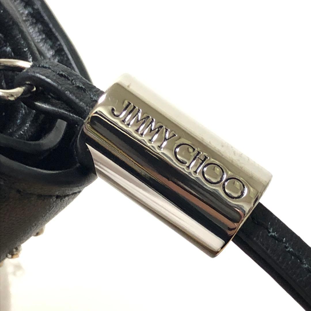 ほぼ未使用　近年モデル✨　ジミーチュウ　二つ折り財布　スタースタッズ　レザー　黒