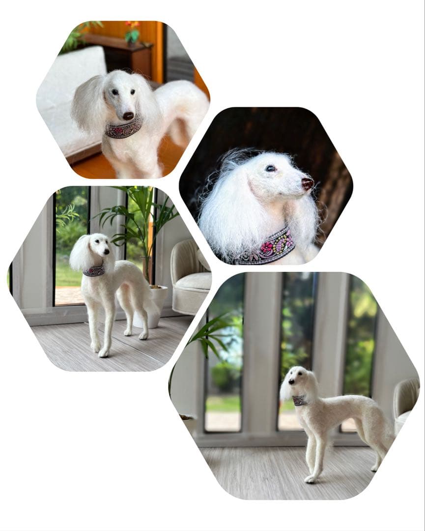 【羊毛フェルト サルーキ 犬 サルキー 】 ミニチュア ドールハウス