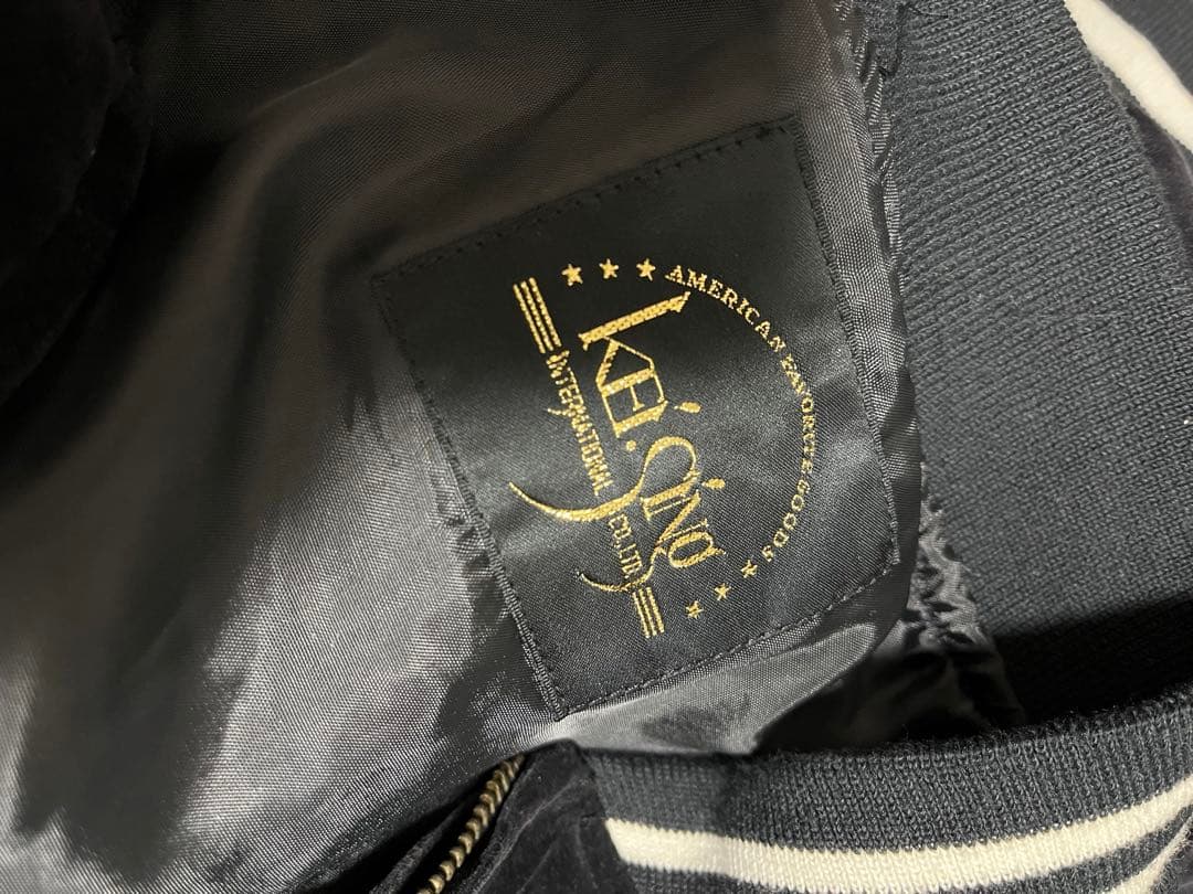 希少L★KEI SING ロサンゼルス・トランプ刺繍 ベロアスタジャン ブルゾン