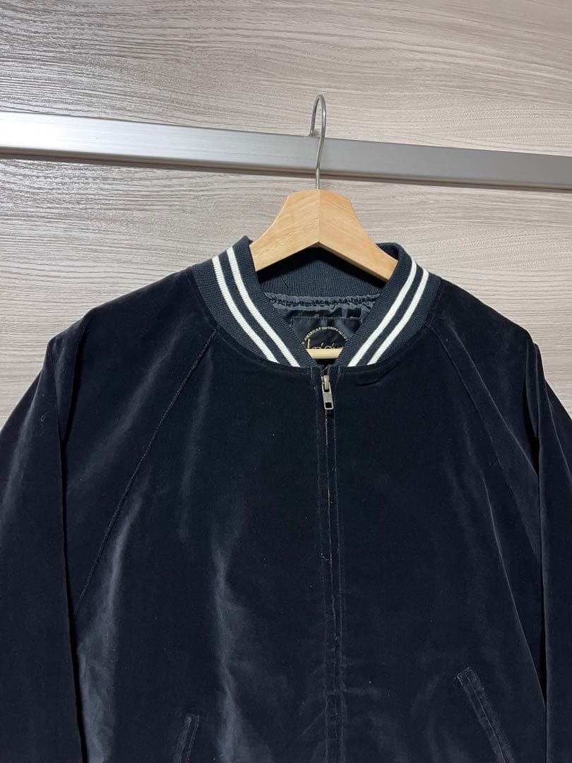 希少L★KEI SING ロサンゼルス・トランプ刺繍 ベロアスタジャン ブルゾン