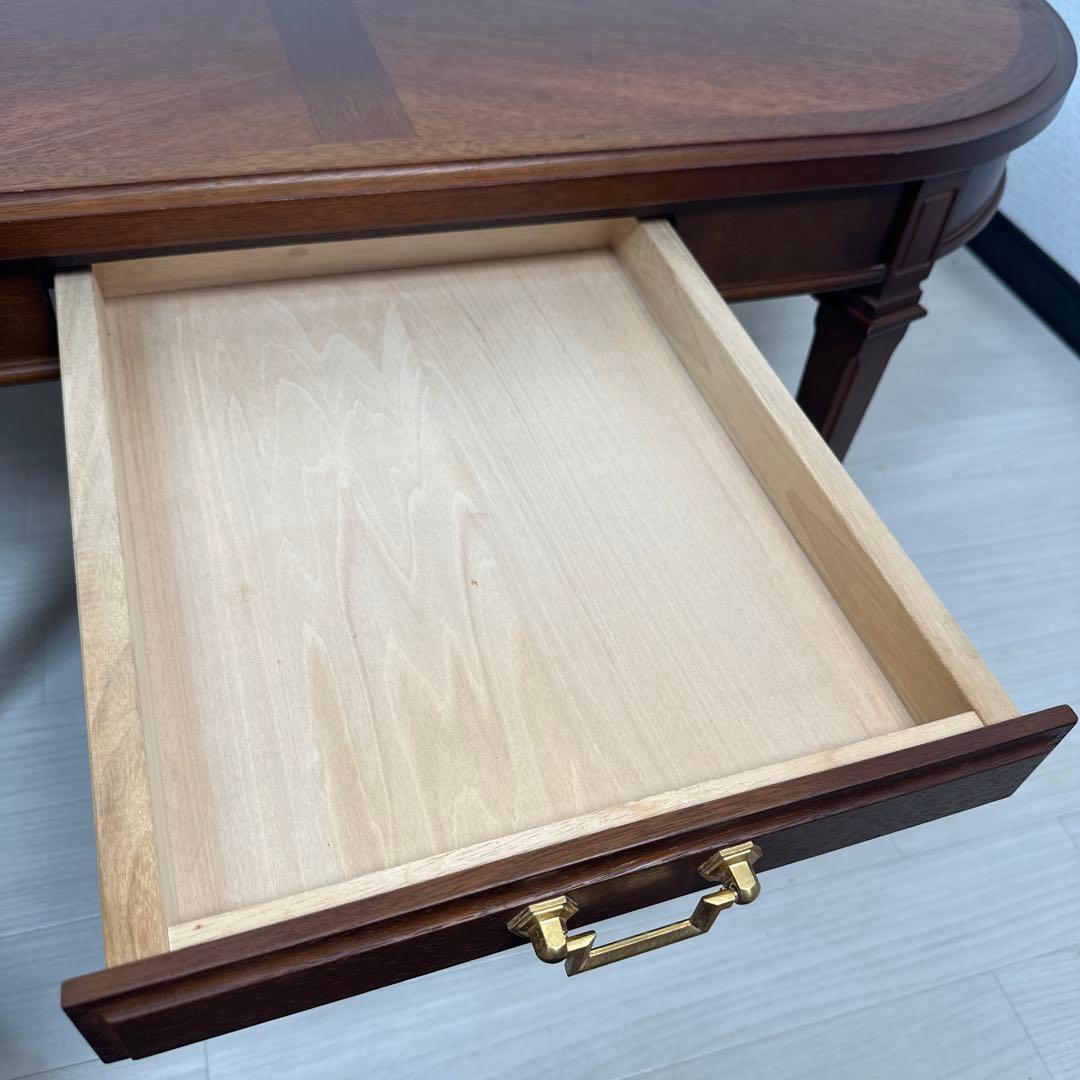 マルニ木工 地中海 センターテーブル 幅112cm 楕円形 引き出し付き※i4※