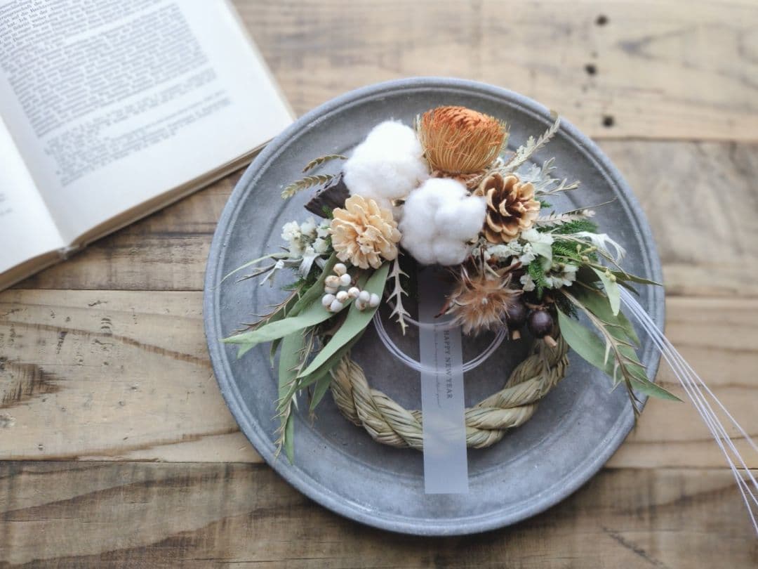 2026しめ縄リース お正月飾り ナチュラルインテリア 2way ①