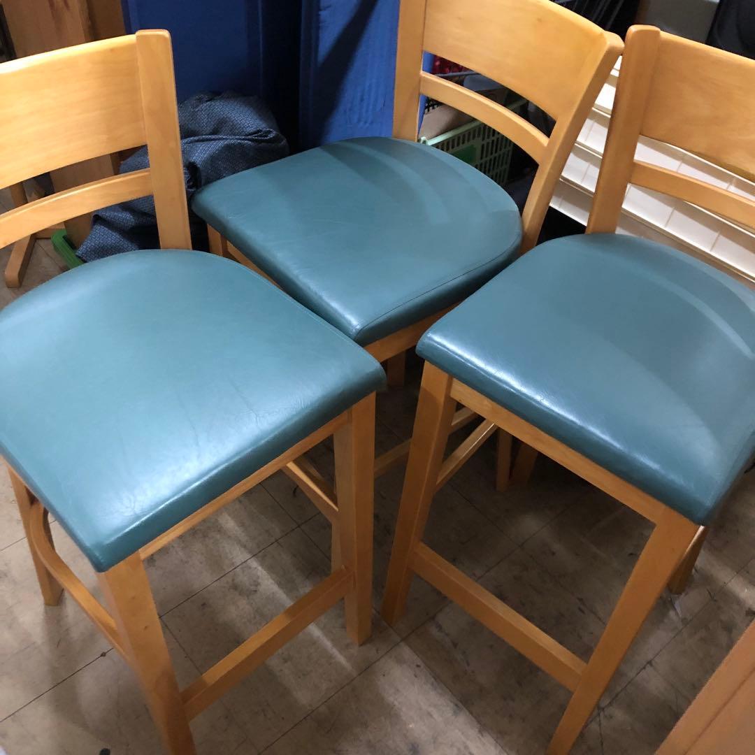 岐阜県揖斐郡池田町　中古　HIKARIカウンターチェア　4脚セット　座部高61