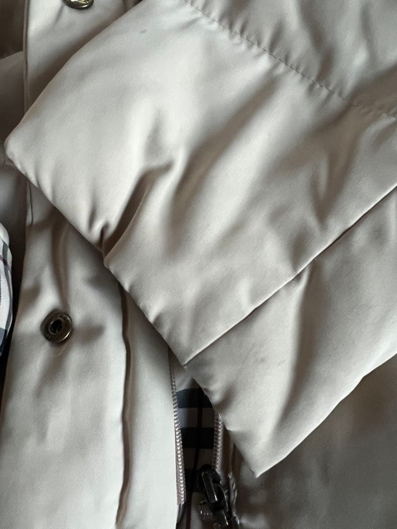 レディース バーバリーファー付きベージュロングコート