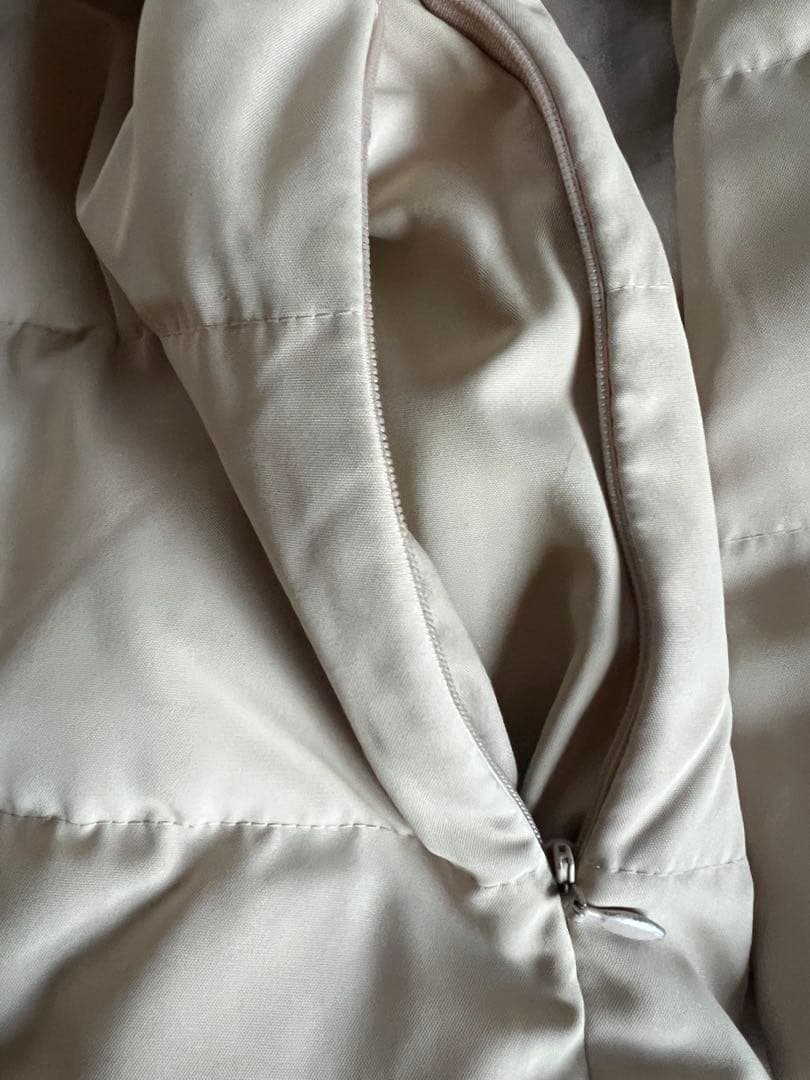 レディース バーバリーファー付きベージュロングコート