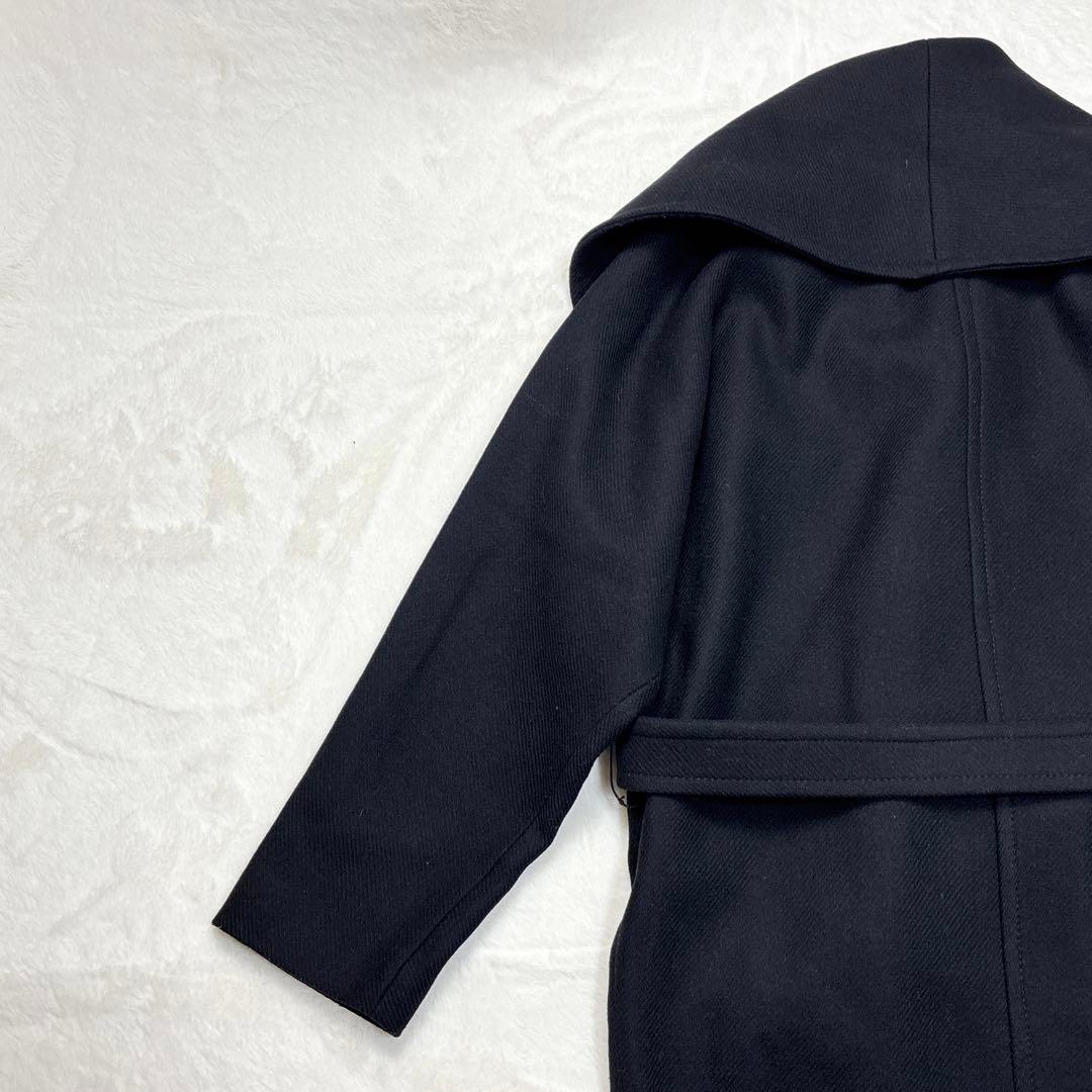 ZARA マンテコ ワイドカラー ロングコート 女優襟 ベルト マキシ丈 ウール