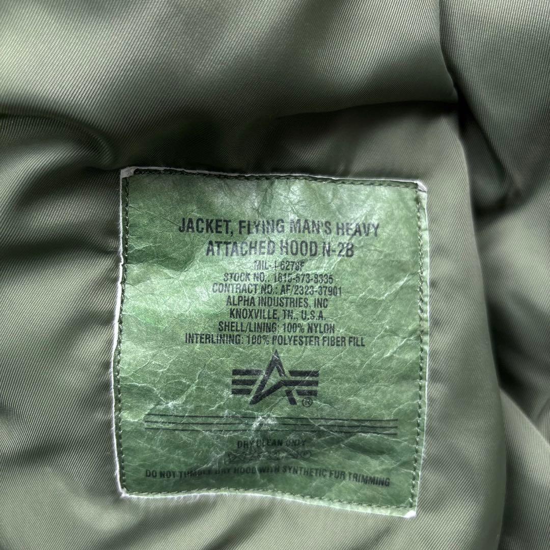美品 ALPHA INDUSTRIES N-2B フライトジャケット ブルゾンL