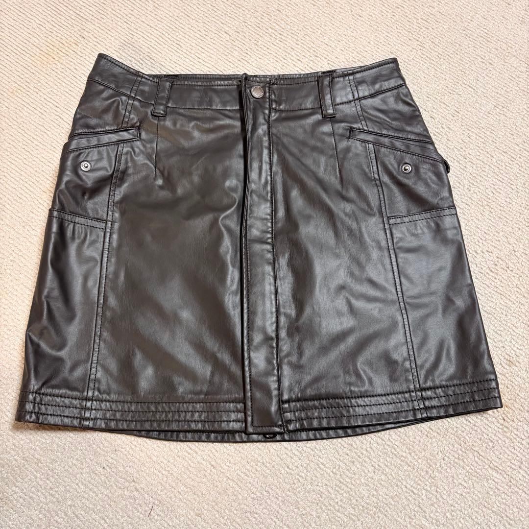 heal creek ブラック合皮レザー スカート