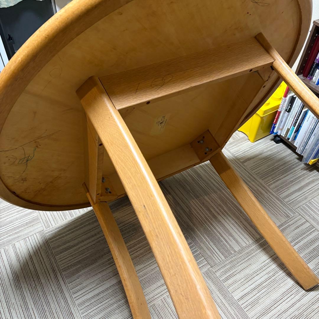 m*A様 天然木製 円形ダイニングテーブル 110×110×710 ラウンドテー