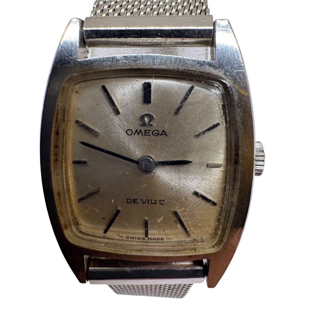 オメガ　デビル　レディース　時計　手巻き　スクエア　2針