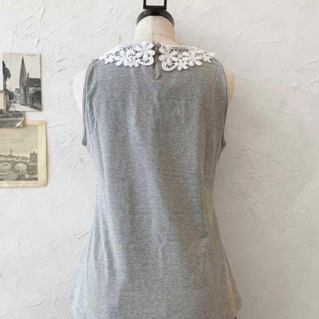 専用　レース襟のタンクトップ.作家様カゴバッグ2点