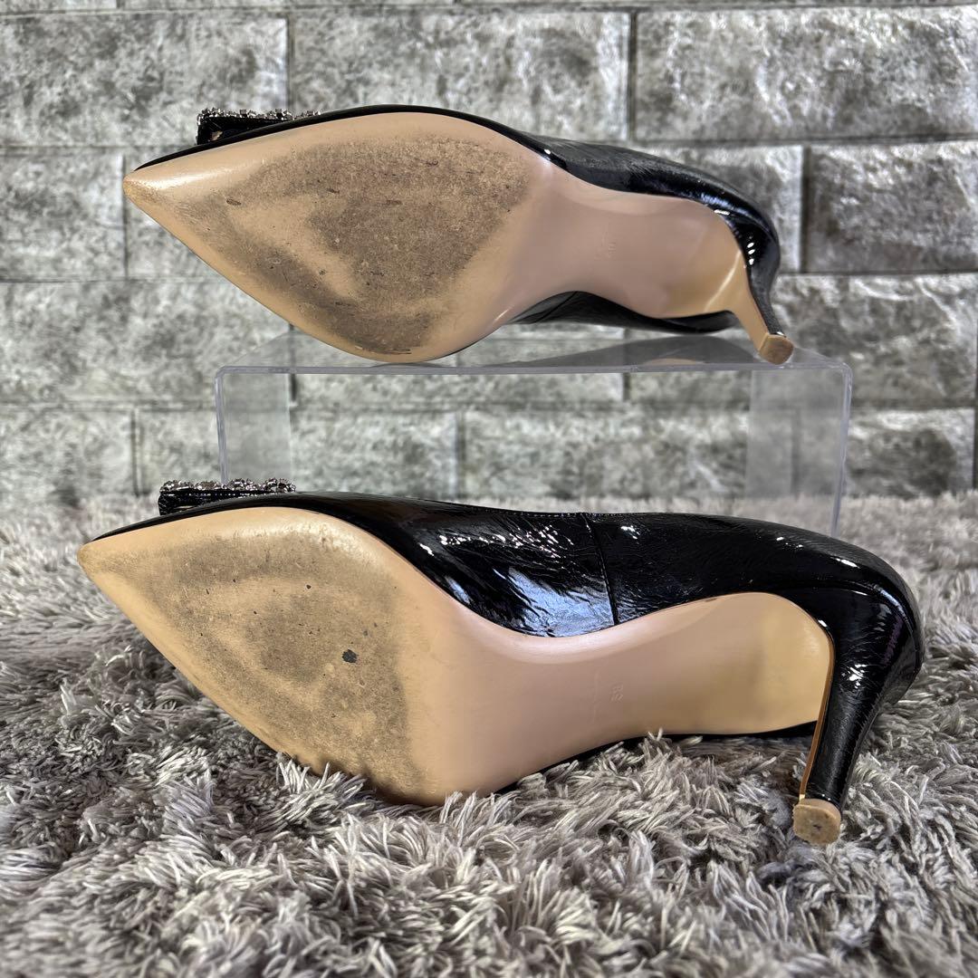 極美品❣️PIPPICHIC ピッピシック ビジューパンプス パテントレザー 箱付