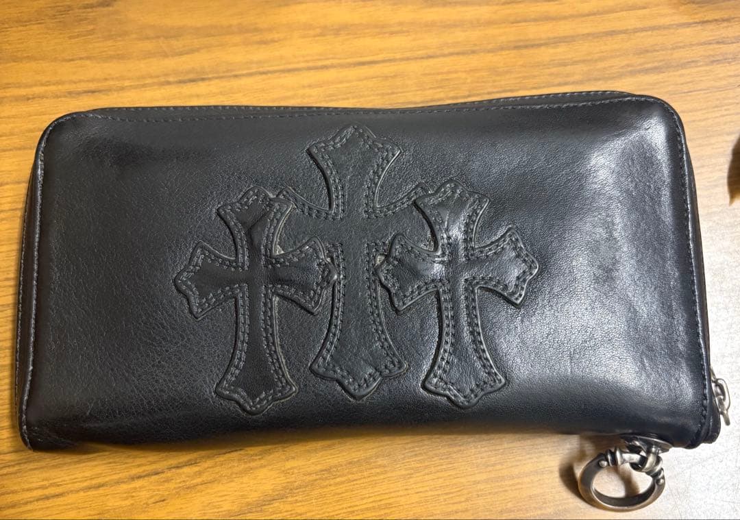 クロムハーツ 3セメタリークロスパッチ レックウォレット ラウンドファスナー