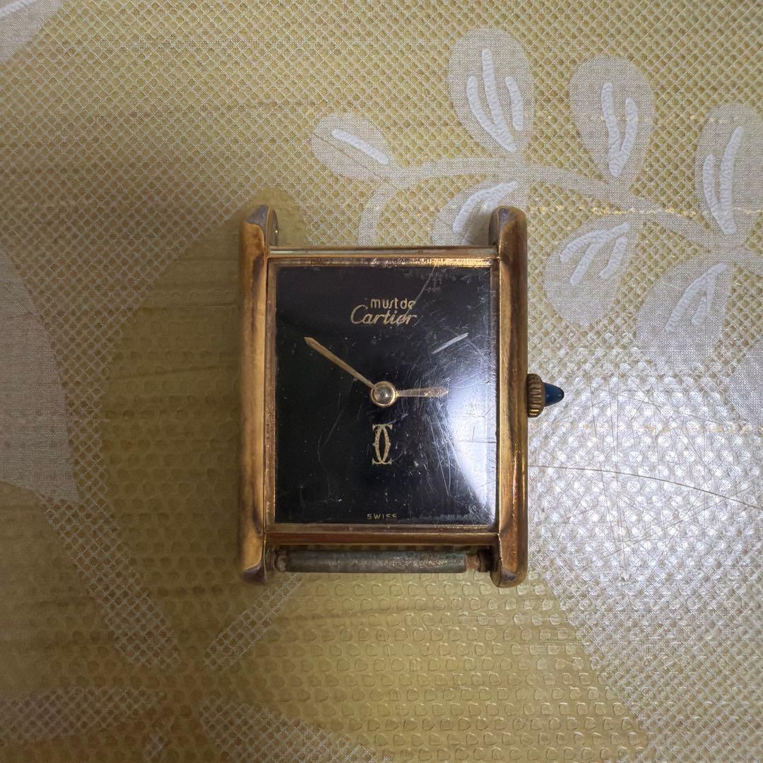 カルティエ マストタンク　ブラック　ジャンク品