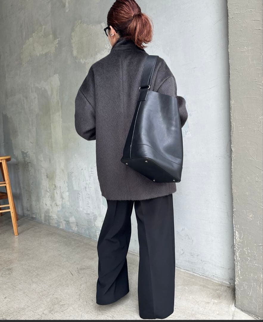 スピックアンドスパン シャギージャケットコート