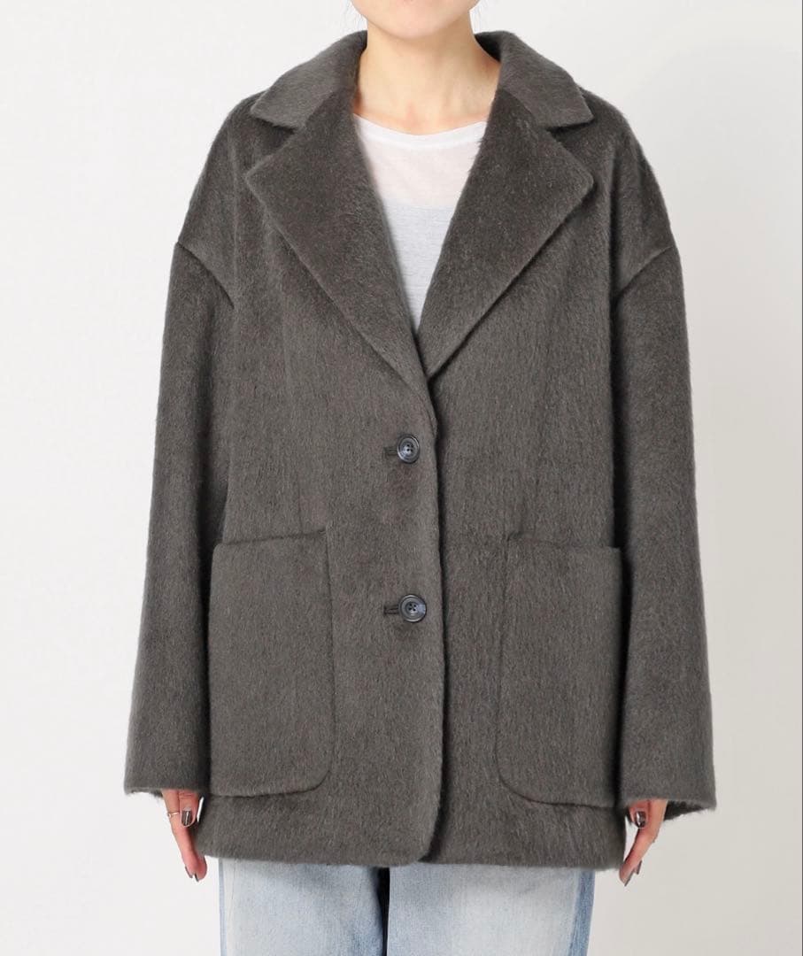 スピックアンドスパン シャギージャケットコート