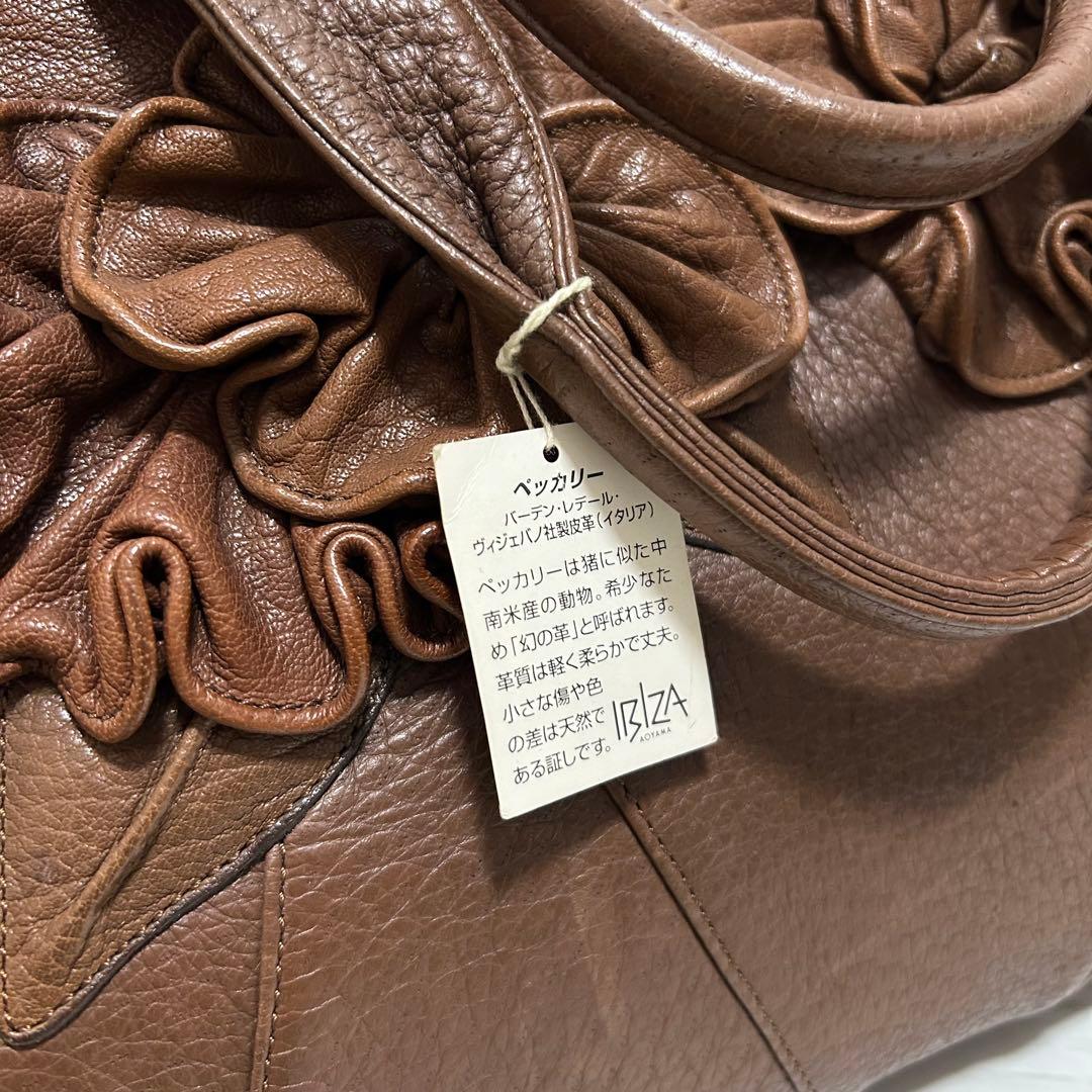 美品 IBIZA レディース ハンドバッグ ミニボストンバッグ ペッカリー
