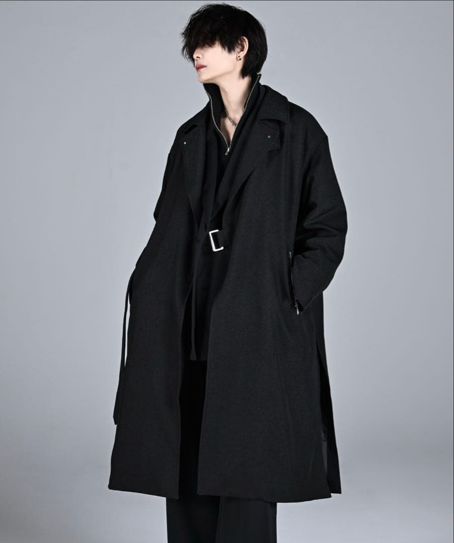 ADRER カチオンメランジスタンドカラータイロッケンロングコート