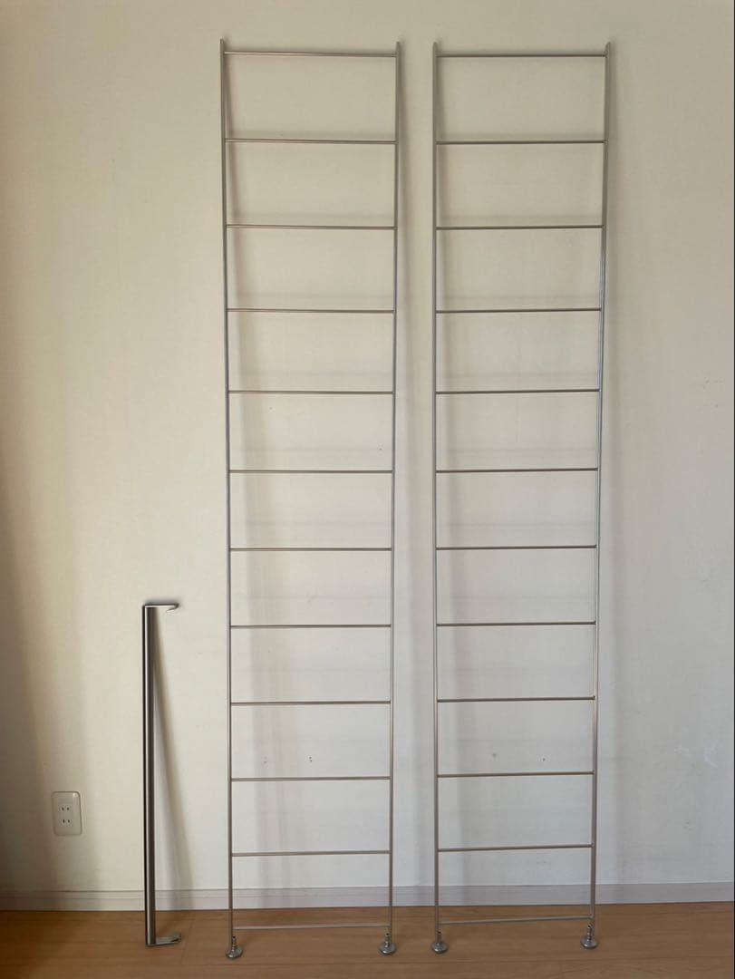 無印良品 ステンレスユニットシェルフ 帆立212.5cm 2本 ※帆立のみ