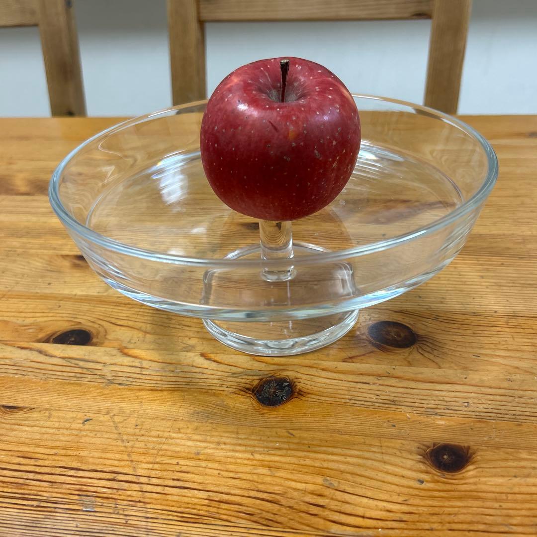 作家　ガラス作家　コンポート　フルーツ皿　ケーキ皿　23㎝　大