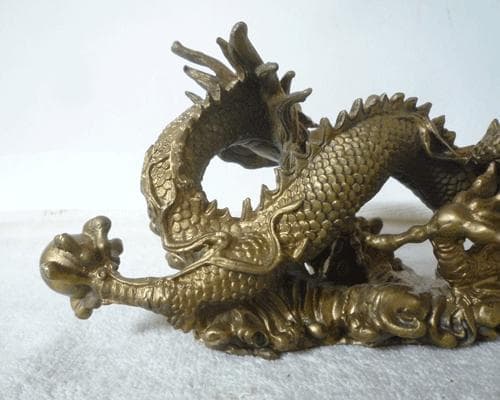 良品　龍　真鍮製　黄銅　龍神様　5本爪　開運　縁起物　アンティーク　置物