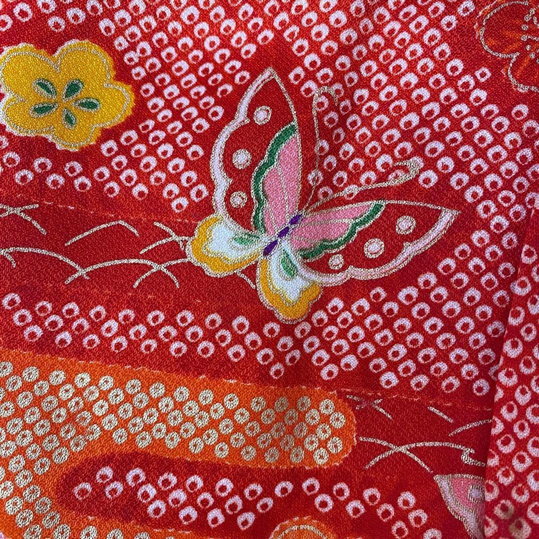 【着物と帯 時流】192◆3才女の子着物&被布コート長襦袢 バッグセット◆美品