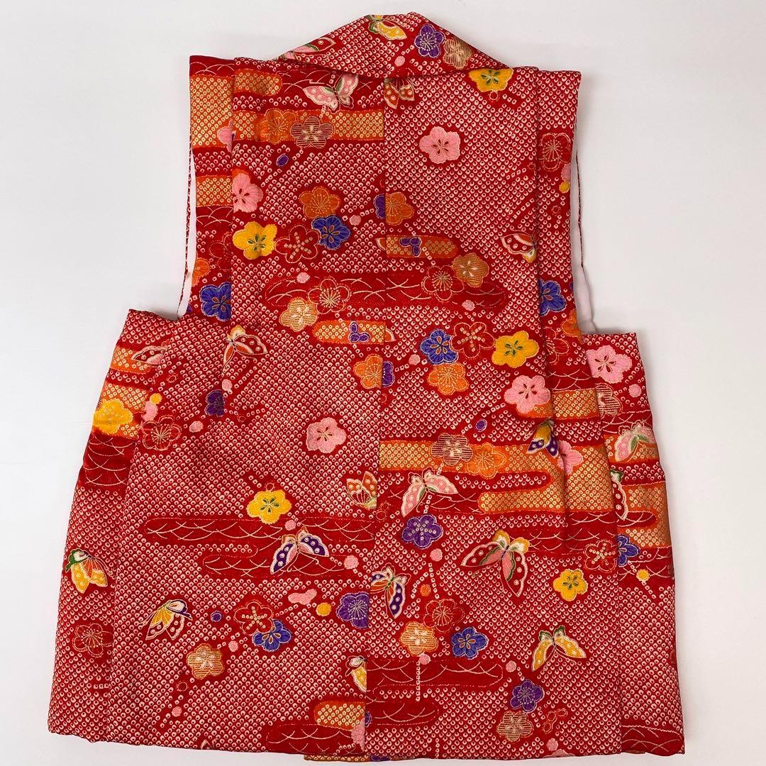 【着物と帯 時流】192◆3才女の子着物&被布コート長襦袢 バッグセット◆美品