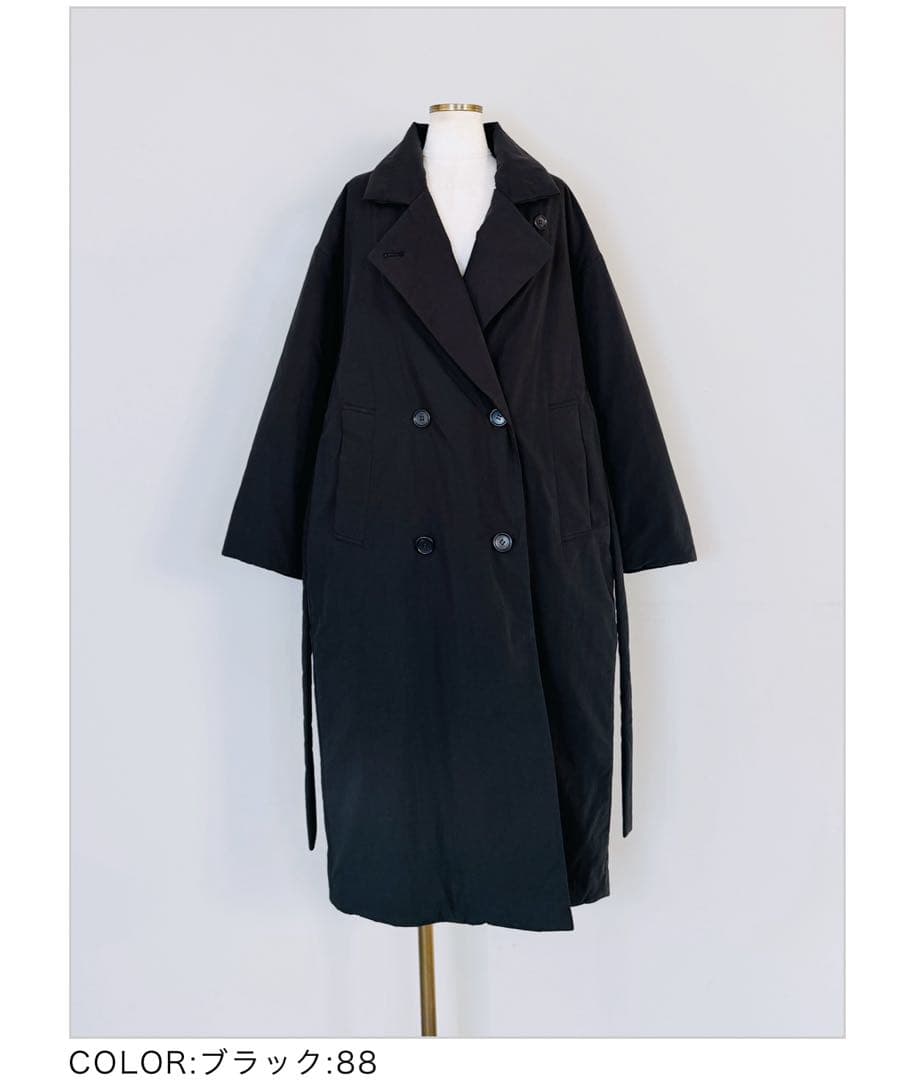 SELECT中綿テーラードロングコート　ブラック　chouchou