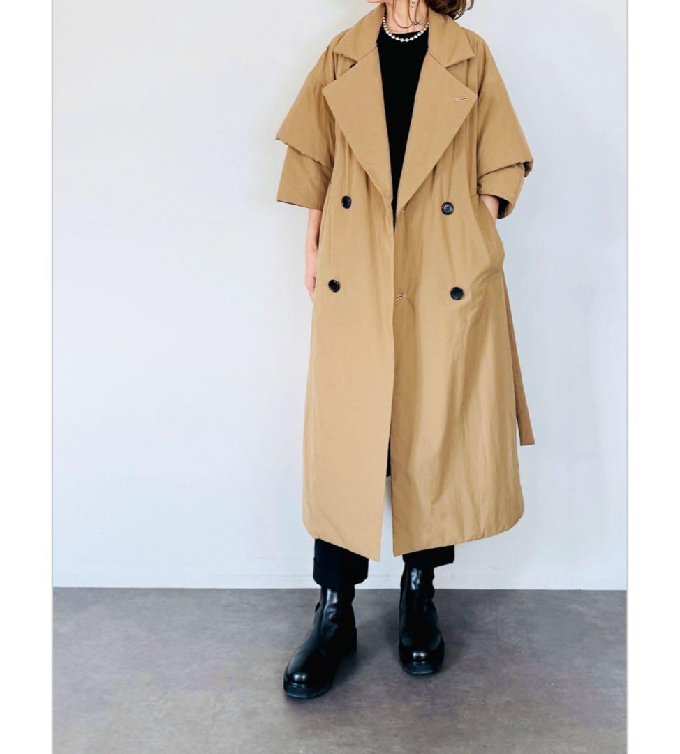 SELECT中綿テーラードロングコート　ブラック　chouchou