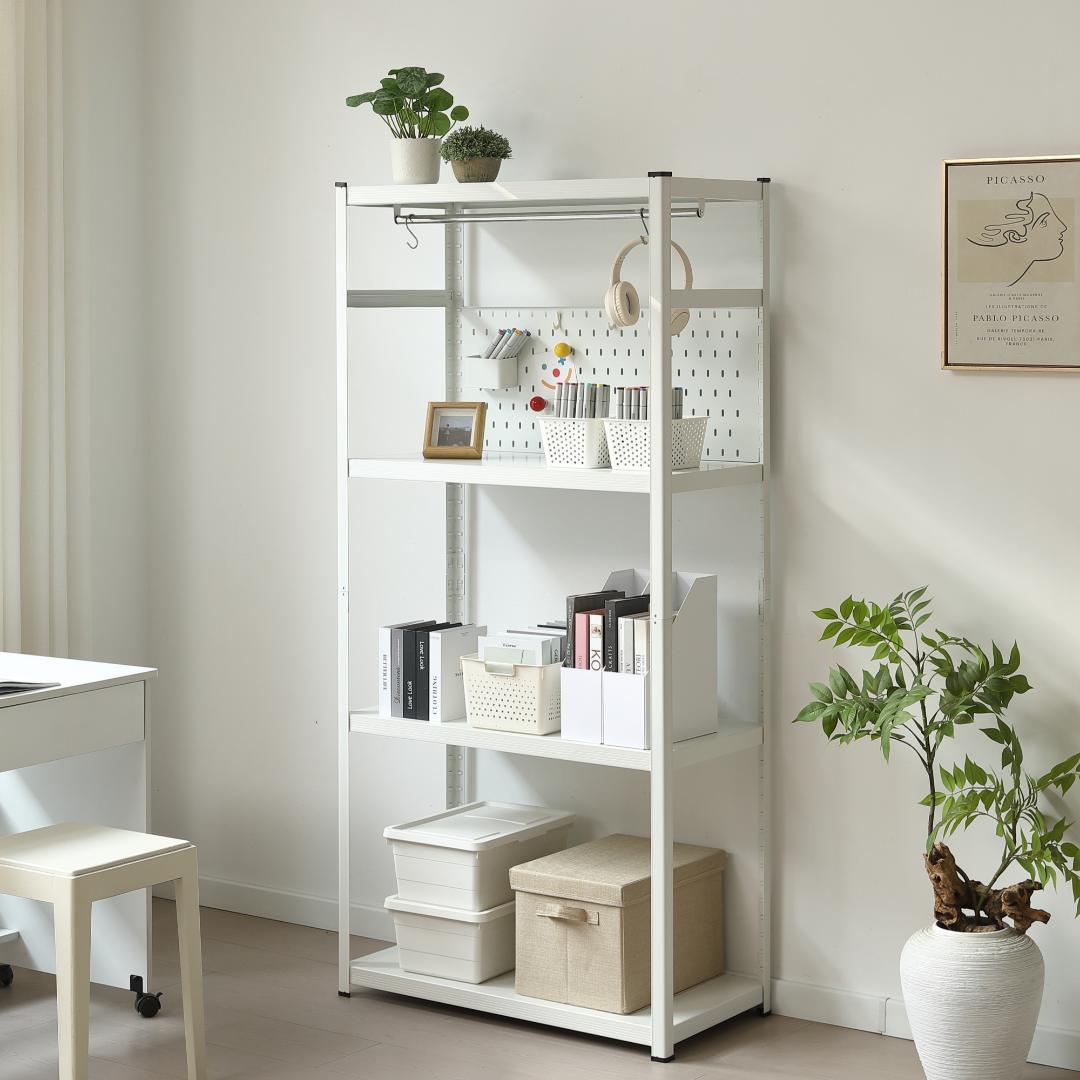 新作発表タイムセール中！スチール製可動ラック　分割可能　大容量　WHITE