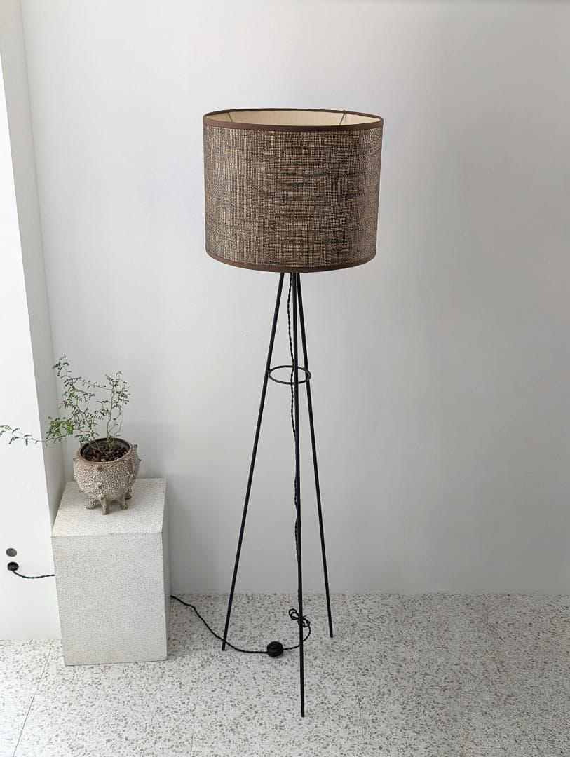 USED アイアン×ツイード スタンドライト フロアランプ ミッドセンチュリー