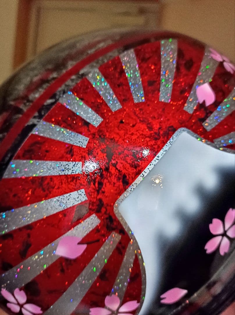 カスタムコルク半　黒ラップ✘Candyレッドラップ富士日章　七色ラメ