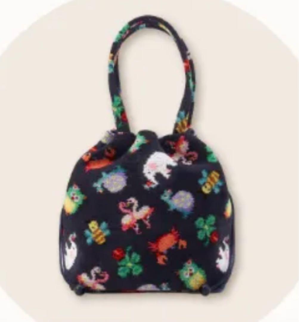 フェイラー 神崎恵 巾着バッグ ネイビー feiler バック ポーチ 新品