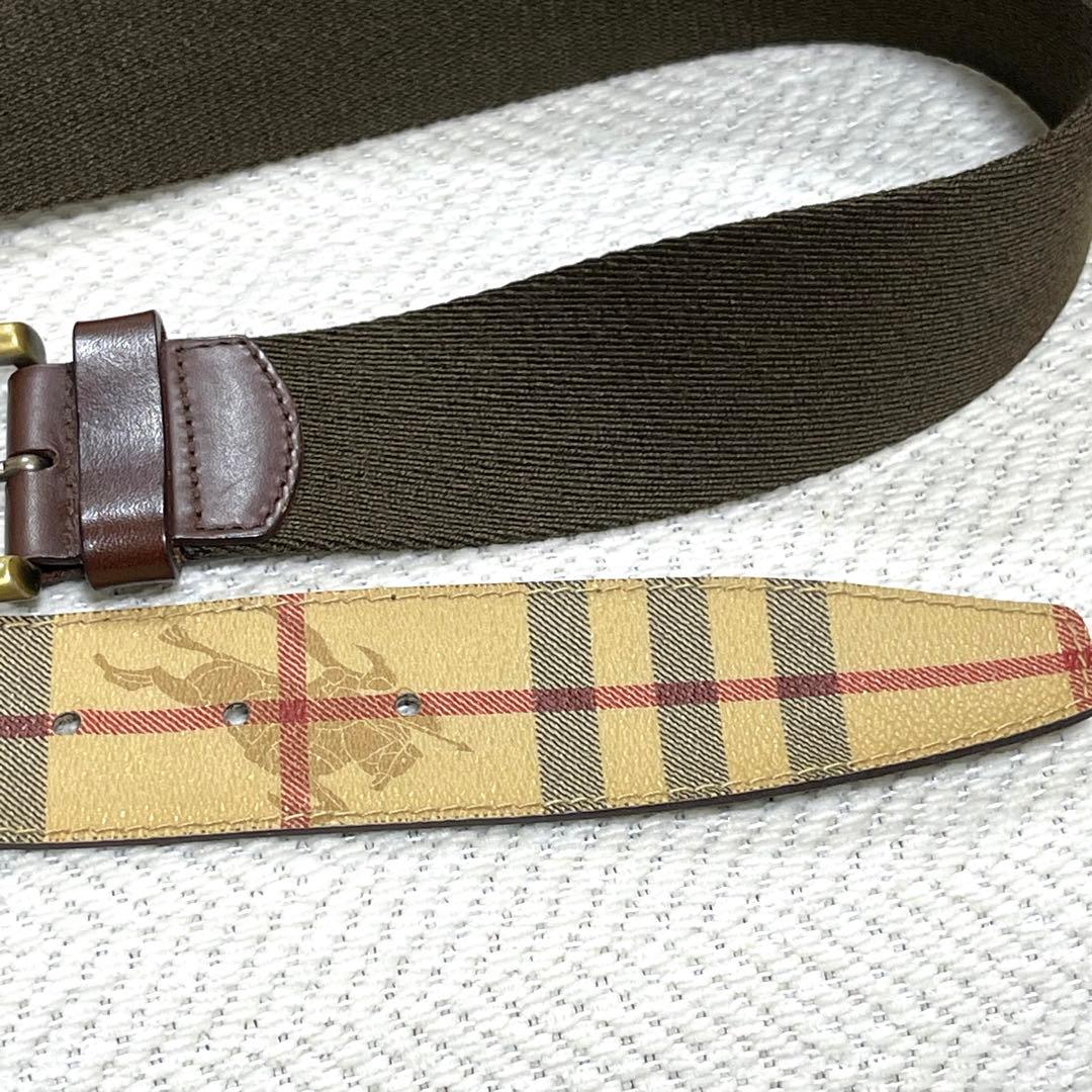 美品 BURBERRY バーバリー イタリア製 ベルト ノバチェック ナイロン