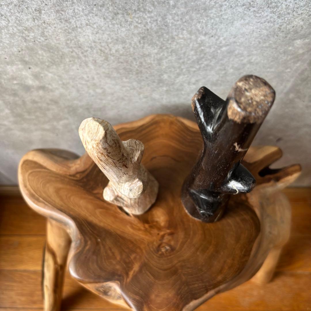 珪化木 白黒2本セットフォッシルツリー ペトリファイドウッド インテリア
