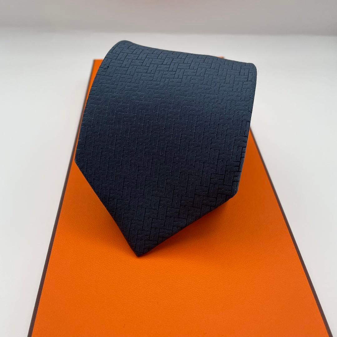 ✨極美品✨HERMES ネクタイ 近年モデル H柄 H織 ファソネ 高級シルク