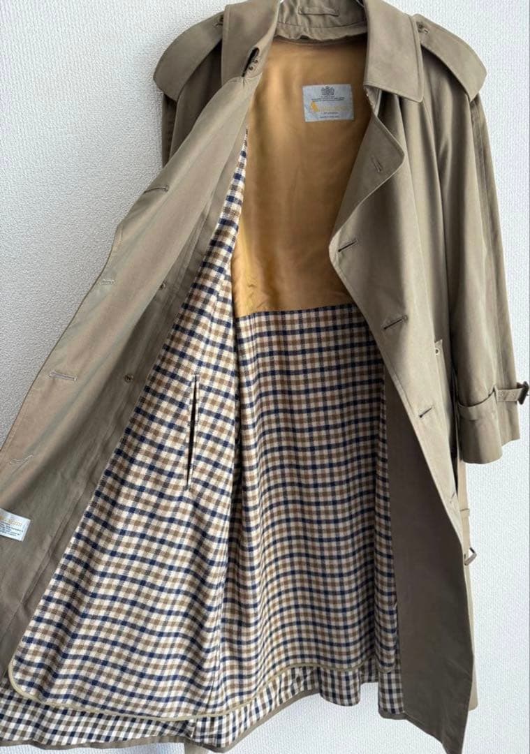【美品】Aquascutumトレンチコート （ヴィンテージ）ライナー&ベルト付き