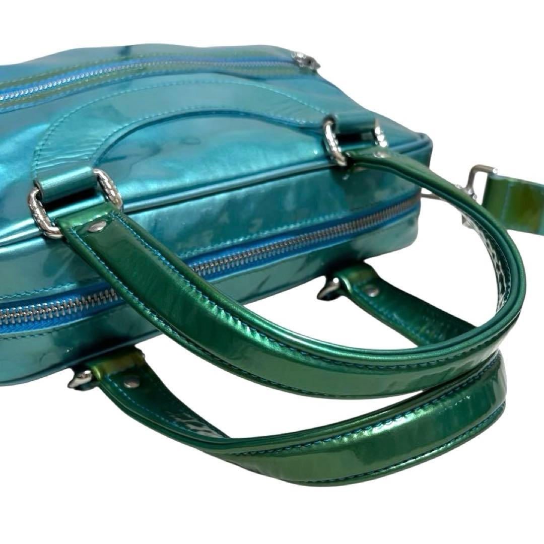 ジャックルコー　リスボン　2way　ハンドバッグ　リスボン　エナメル　バイカラー