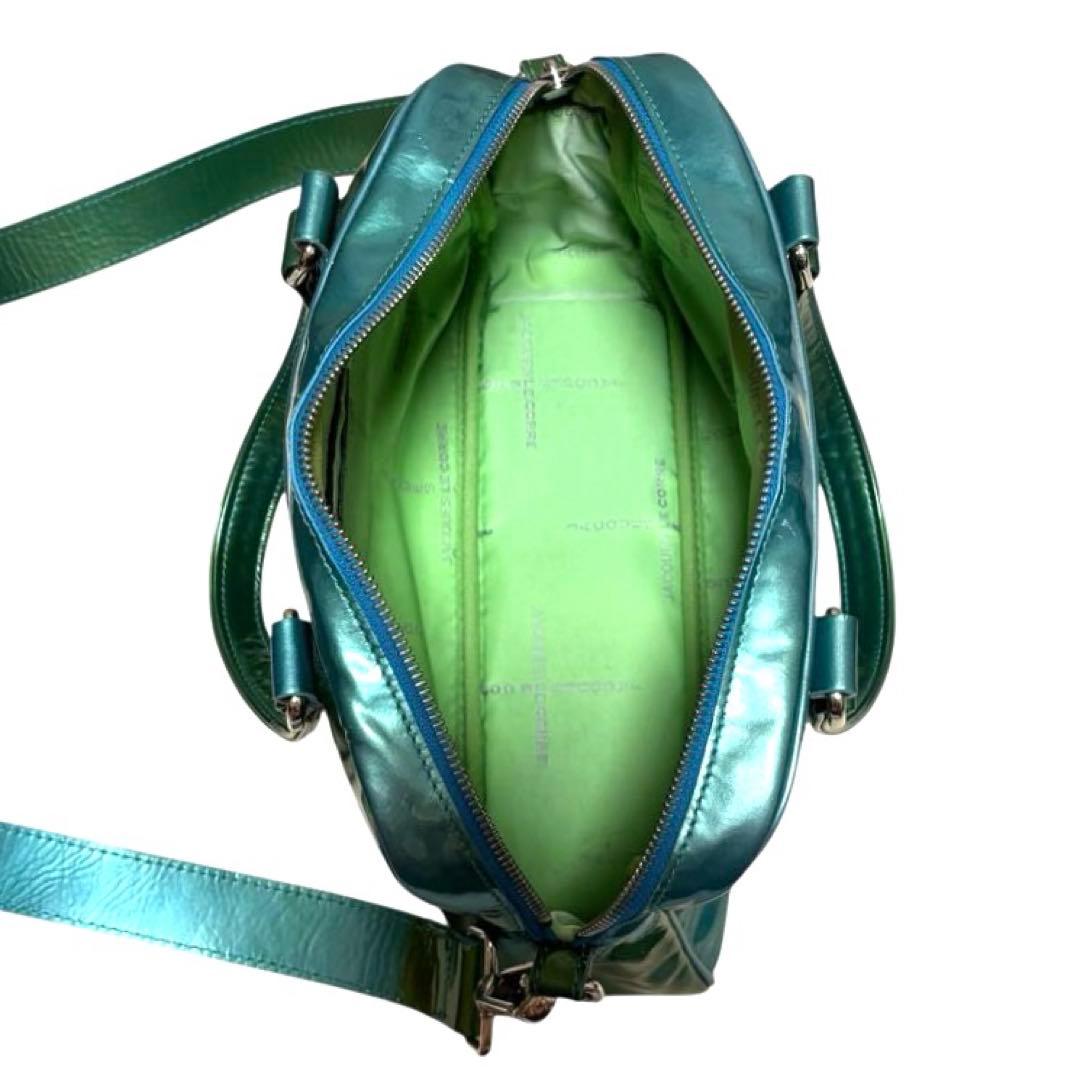 ジャックルコー　リスボン　2way　ハンドバッグ　リスボン　エナメル　バイカラー