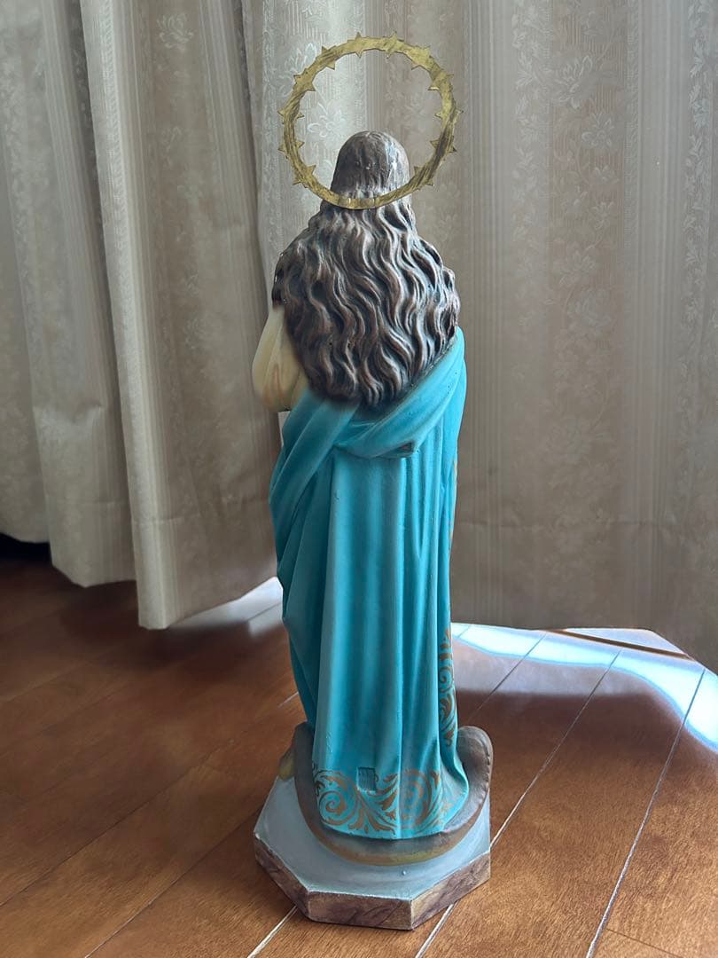 【超超希少美48cm】✞ 聖母マリアの連祷像　宗教彫刻