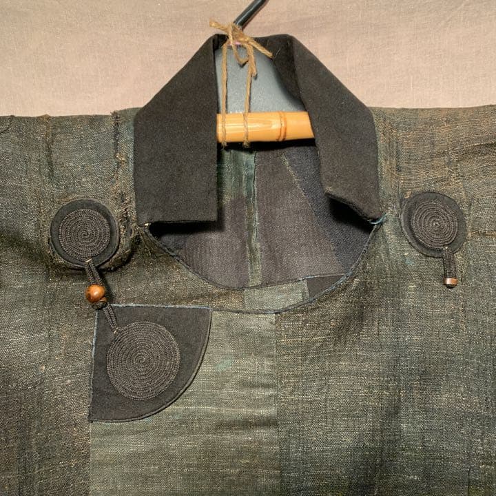 大正時代の麻古布！【 羽織ジャケット リメイク】襤褸 ボロ